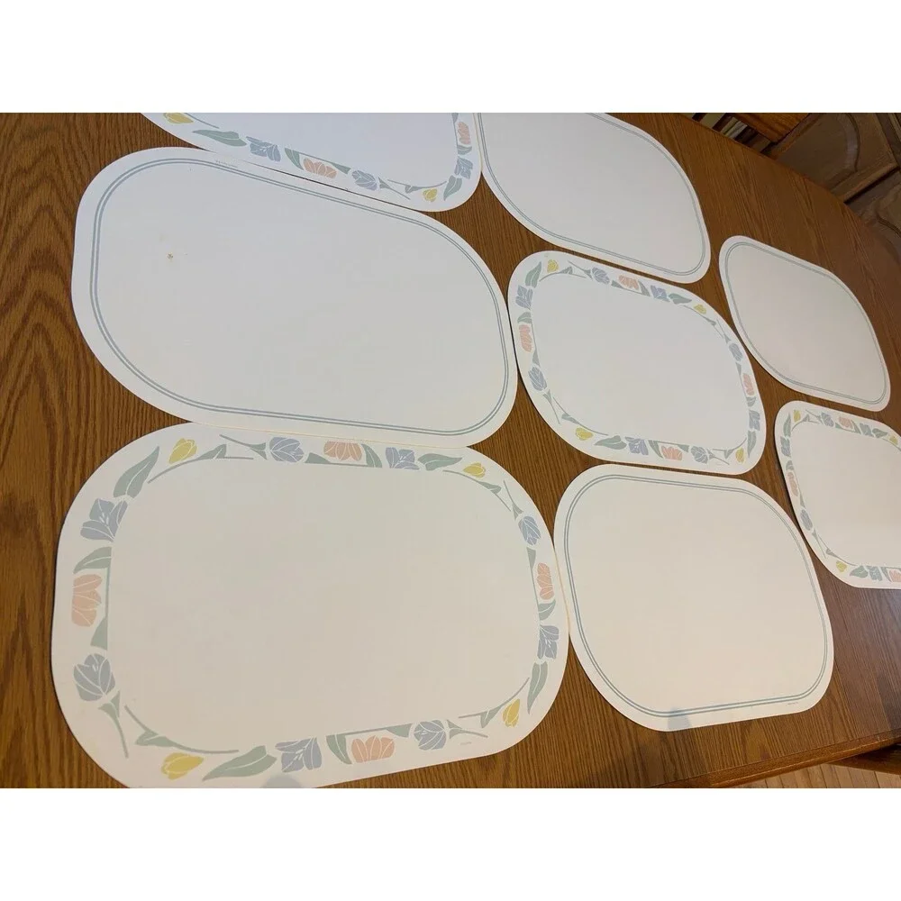 8 Corelle FRIENDSHIP Reversible Placemats Plastic VTG Double Sided cottagecore